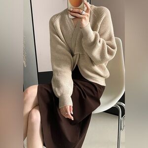 Chicwish Twist-front oversized Sweater